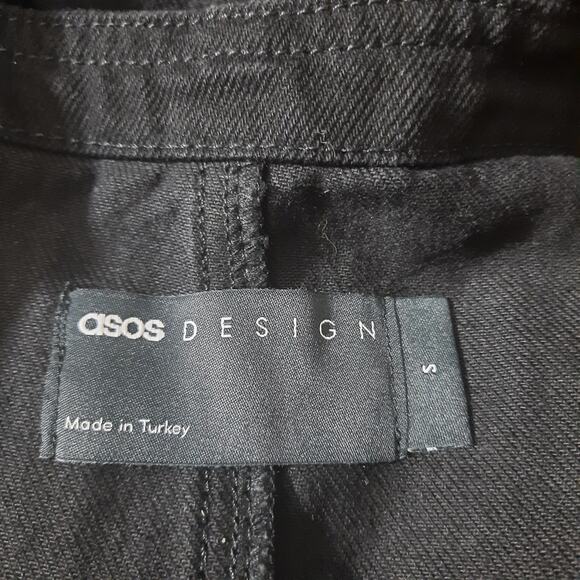 Asos Design Womens Denim Overalls in Washed Black Size Small - Picture 4 of 7